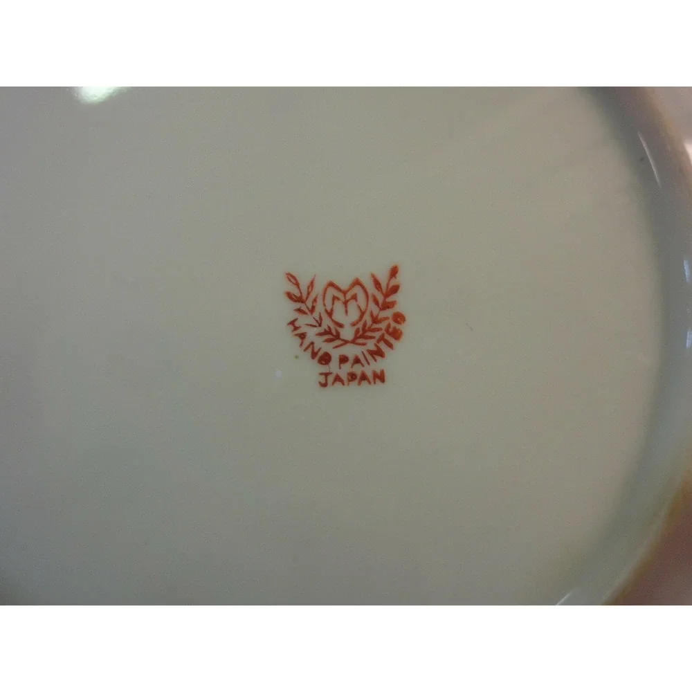 6 lot‎ hand painted japan stamped salad 7.25